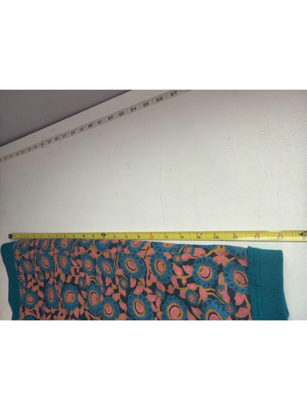 Natural Life Womens Sweatshirt Sz M Teal Floral Selah Boxy Cropped CrewNeck Boho - Picture 6 of 9